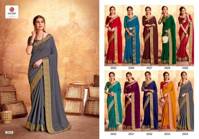 SEEMAYA ANURADHA Fancy Designer Festive Wear Vichitra Silk Fabric Work And Border With Fancy Blouse Collection